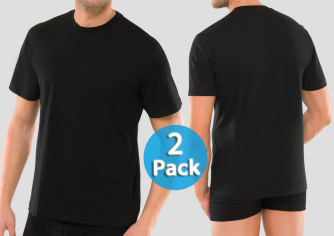 Schiesser American T-Shirt 2er Pack - schwarz