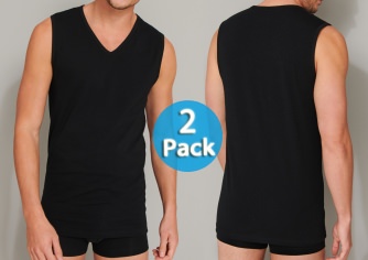 2er Pack SCHIESSER Herren Tank Top 95/5 - schwarz