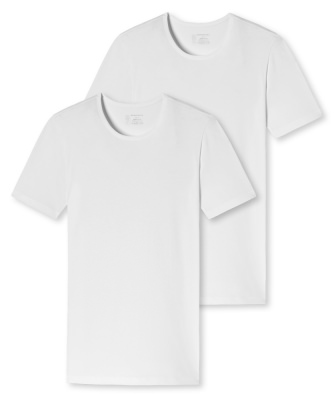 2er Pack Herren T-Shirt 1/2 SCHIESSER 95/5 - wei