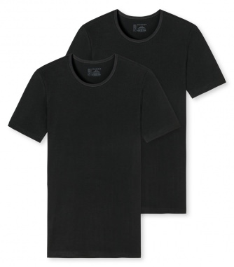 2-Pack Men's T-Shirt 1/2 SCHIESSER 95/5 - black