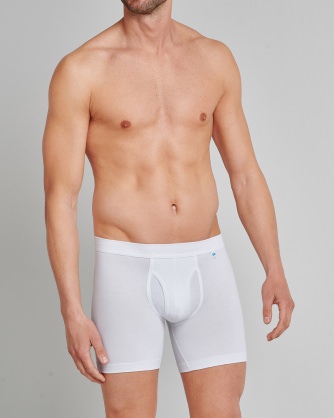 SCHIESSER Men Cyclist Boxer Briefs Long Life Cotton - white