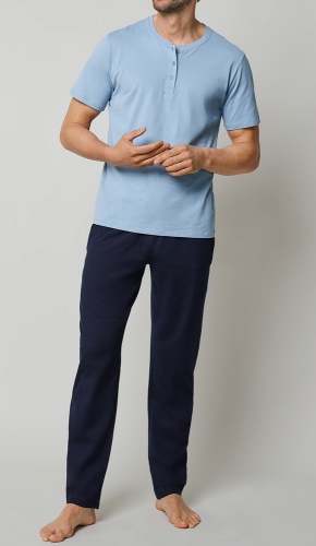 Schiesser Men's Sweatpants Mix & Relax - dark blue