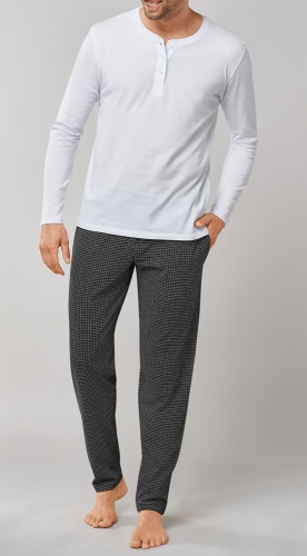 Schiesser Men's Sweatpants Mix & Relax - black patterned