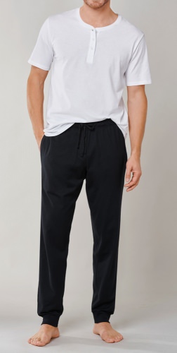 Schiesser Herren Loungehose Lang Mix & Relax - schwarz