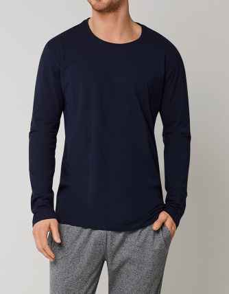 Men's Longsleeve shirt Schiesser Mix & Relax - dark blue