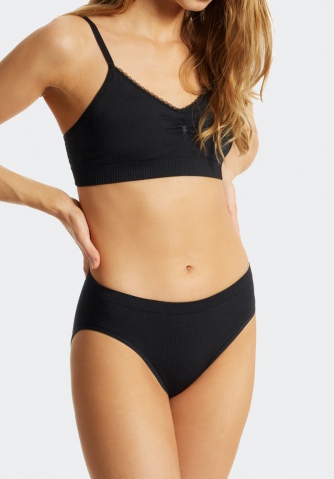 Damen Tai Slip SCHIESSER Seamless Recycled Rib - schwarz