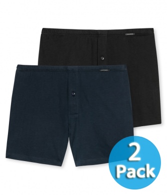 2er Pack Herren Boxershorts SCHIESSER - blau und schwarz