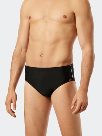 Herren Bade-Slip SCHIESSER Aqua Nautical Casual - schwarz