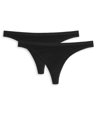 2-Pack Women's Thong SCHIESSER Organic Cotton 95/5 - black