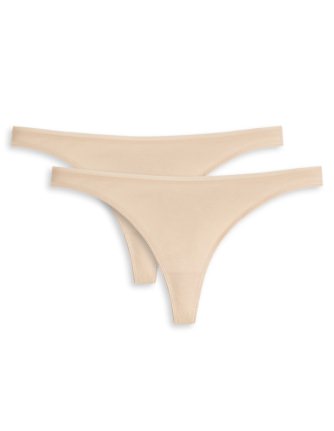 2-Pack Women's Thong SCHIESSER Organic Cotton 95/5 - sand