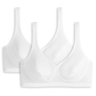 2-Pack SCHIESSER Women's Bralette 95/5 -white