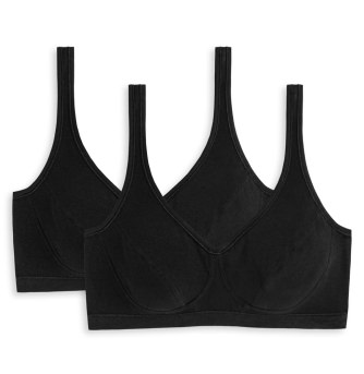 2-Pack SCHIESSER Women's Bralette 95/5 - black