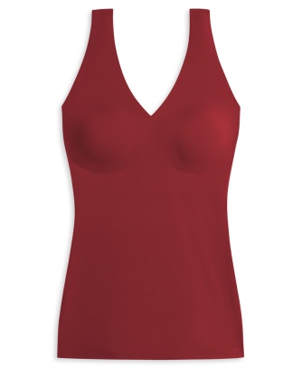 Women's Vest Top Schiesser Invisible Soft - removable pads - bordeaux