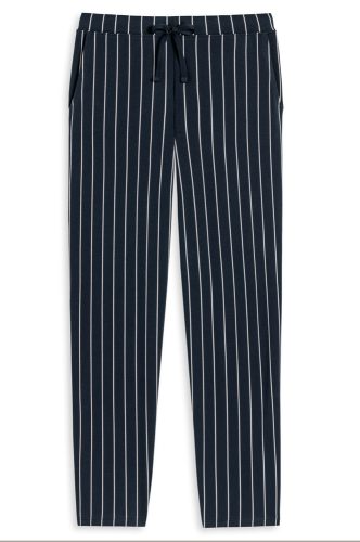 Ladies lounge pants long Schiesser Mix & Relax - dark blue striped