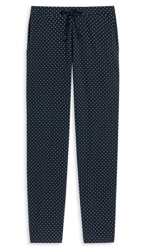 Ladies lounge pants long Schiesser Mix & Relax - dark blue dotted