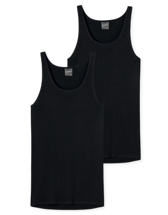 2-Pack Men's Vest Tops SCHIESSER Original Fine Rib - black