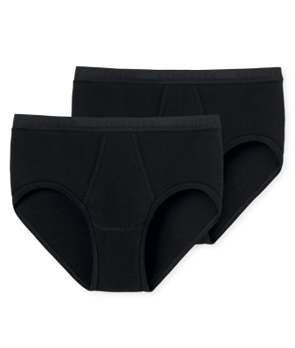 2-pack Men's Sports Briefs SCHIESSER Original Fine Rib - black