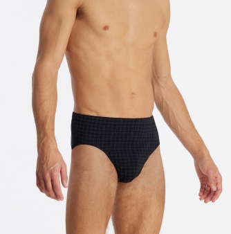 Men's Mini Briefs SCHIESSER Cotton Casuals - black plaid