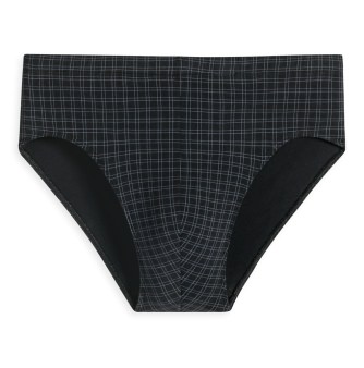 Men's Mini Briefs SCHIESSER Cotton Casuals - black plaid