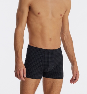 Men's Boxer Briefs SCHIESSER Cotton Casuals - black plaid