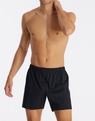 Men's Boxers SCHIESSER Cotton Casuals - black dotted