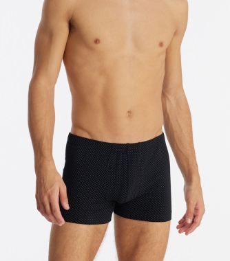 Men's Boxer Briefs SCHIESSER Cotton Casuals - black dotted