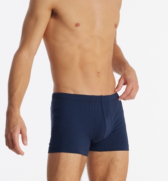 Men's Boxer Briefs SCHIESSER Cotton Casuals - dark blue dotted