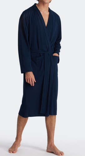 Men's Bathrobe SCHIESSER Fine Interlock Essentials - dark blue