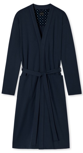 Men's Bathrobe SCHIESSER Fine Interlock Essentials - dark blue