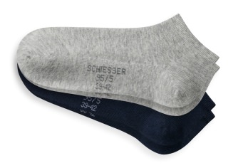 2-Pack of Men's Sneaker Socks SCHIESSER 95/5 - 1x gray 1x dark blue