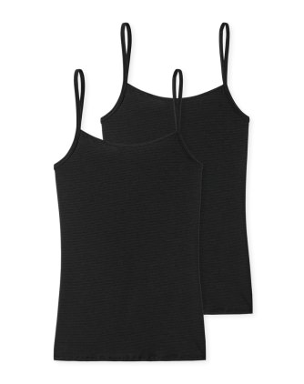 Doppelpack Damen Spaghettitop Schiesser Modal Essentials - schwarz