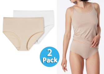 2er Pack Damen Midi-Slips SCHIESSER 95/5 - wei und beige