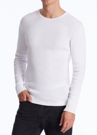 Men's Long Sleeve Top 1/1 SCHIESSER REVIVAL Friedrich - white