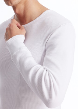 Men's Long Sleeve Top 1/1 SCHIESSER REVIVAL Friedrich - white