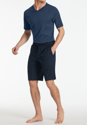 Herren Bermuda-Shorts SCHIESSER Mix & Relax - blau gestreift