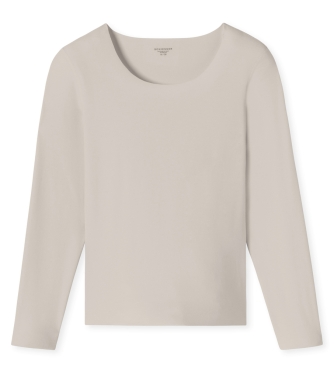 Ladies' Long Sleeve T-shirt SCHIESSER Invisible Soft Warming - sand