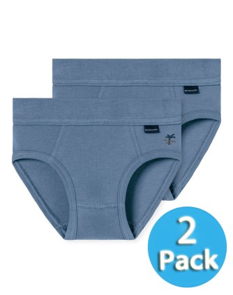 2-Pack of Boys Sports Briefs SCHIESSER Original Fine Rib - jeansblue