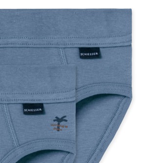 2-Pack of Boys Sports Briefs SCHIESSER Original Fine Rib - jeansblue