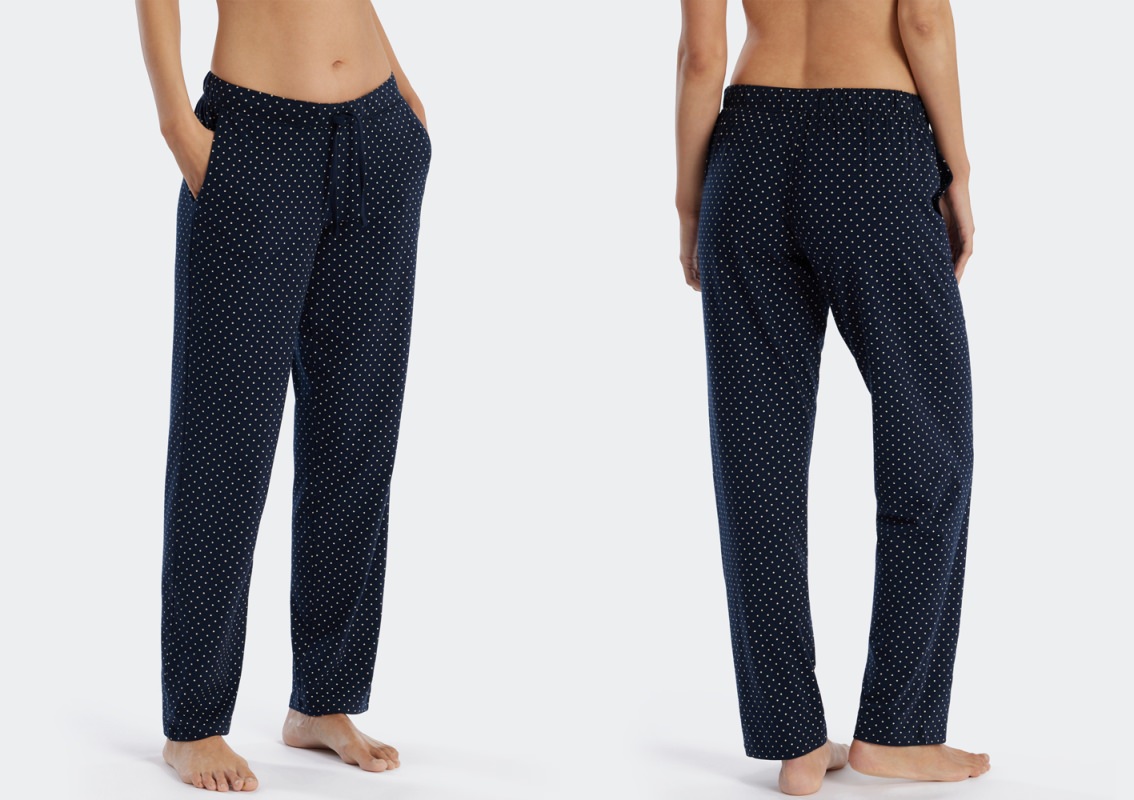 Ladies lounge pants long Schiesser Mix & Relax -dotted
