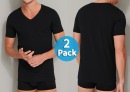 2er Pack Herren V-Shirt 1/2 SCHIESSER 95/5 - schwarz