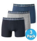 3er Pack Jungen Shorts Schiesser 95/5 - Jeansblau Nachtblau Grau-Melange